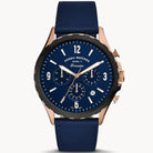 Fossil FS5814 Men’s Chronograph Quartz Leather Strap Blue Dial 46mm Watch