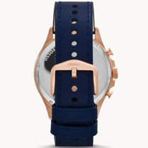 Fossil FS5814 Men’s Chronograph Quartz Leather Strap Blue Dial 46mm Watch