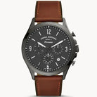 Fossil FS5815 Men’s Chronograph Quartz Leather Strap Gray Dial 46mm Watch
