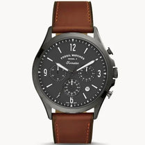 Fossil FS5815 Men’s Chronograph Quartz Leather Strap Gray Dial 46mm Watch