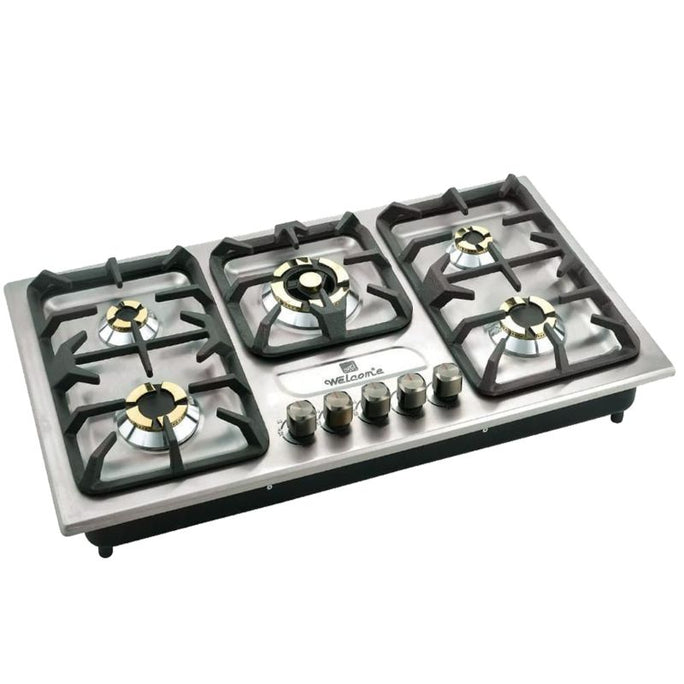 Welcome ST-534 5 Burner Hob Steel 34" With Brass Burners