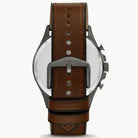 Fossil FS5815 Men’s Chronograph Quartz Leather Strap Gray Dial 46mm Watch