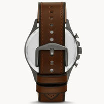 Fossil FS5815 Men’s Chronograph Quartz Leather Strap Gray Dial 46mm Watch