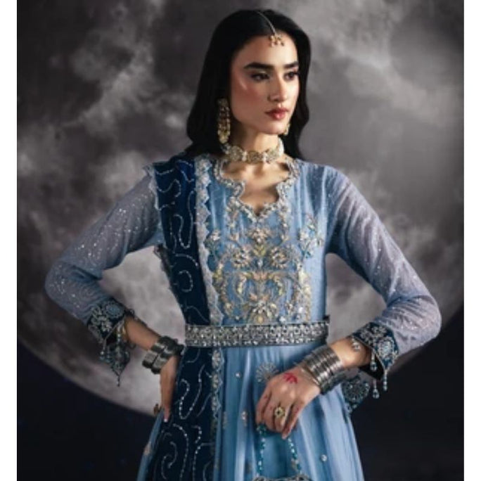 Sara Jahan SJ-1008 Rang-e-Bahar Chiffon Ice Blue 4Pc Suit