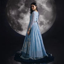 Sara Jahan SJ-1008 Rang-e-Bahar Chiffon Ice Blue 4Pc Suit