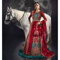 Sara Jahan AD-004 Rang-e-Bahar Chiffon Cherry Red 4Pc Suit