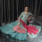 Sara Jahan Rang-e-Bahar Chiffon Ice Blue 4Pc Suit