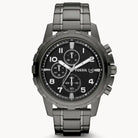 Fossil FS4721 Men’s Chronograph Quartz Grey Stainless Steel Black Dial 45mm Watch