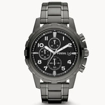 Fossil FS4721 Men’s Chronograph Quartz Grey Stainless Steel Black Dial 45mm Watch