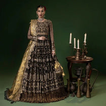 Sara Jahan mahru-5 Rang-e-Bahar Net Black 4Pc Suit