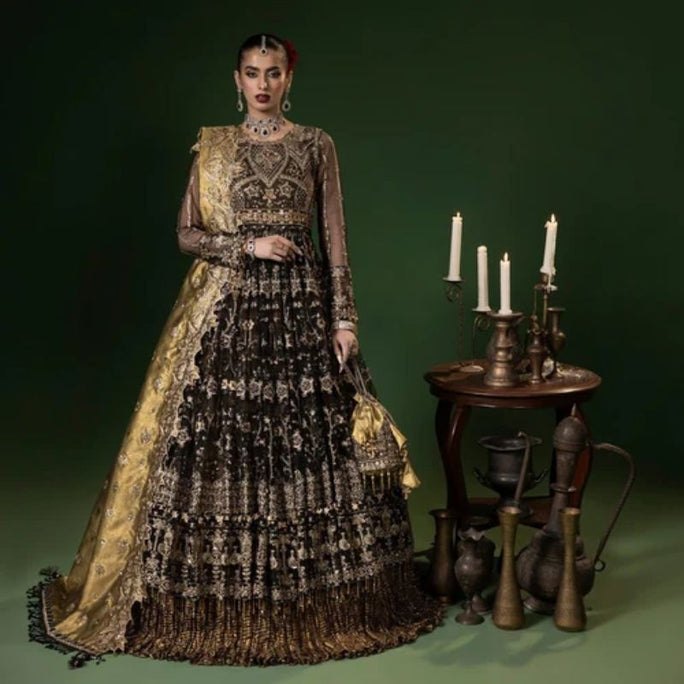 Sara Jahan mahru-5 Rang-e-Bahar Net Black 4Pc Suit