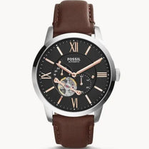 Fossil ME3061 Men’s Automatic Leather Strap Black Dial 44mm Watch