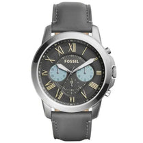 Fossil FS5183 Men’s Chronograph Quartz Grey Leather Strap Grey Dial 44mm Watch