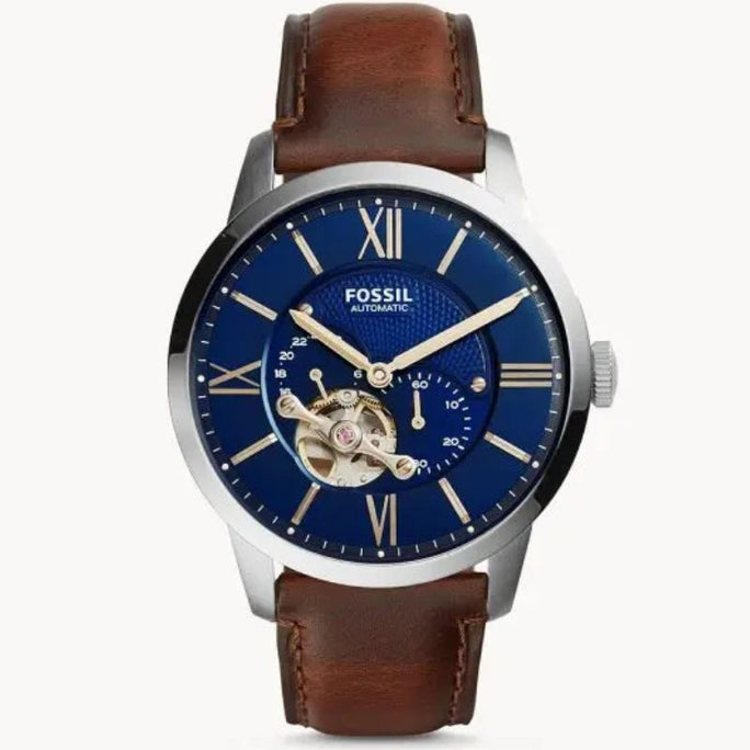 Fossil ME3110 Men’s Automatic Leather Strap Blue Dial 44mm Watch