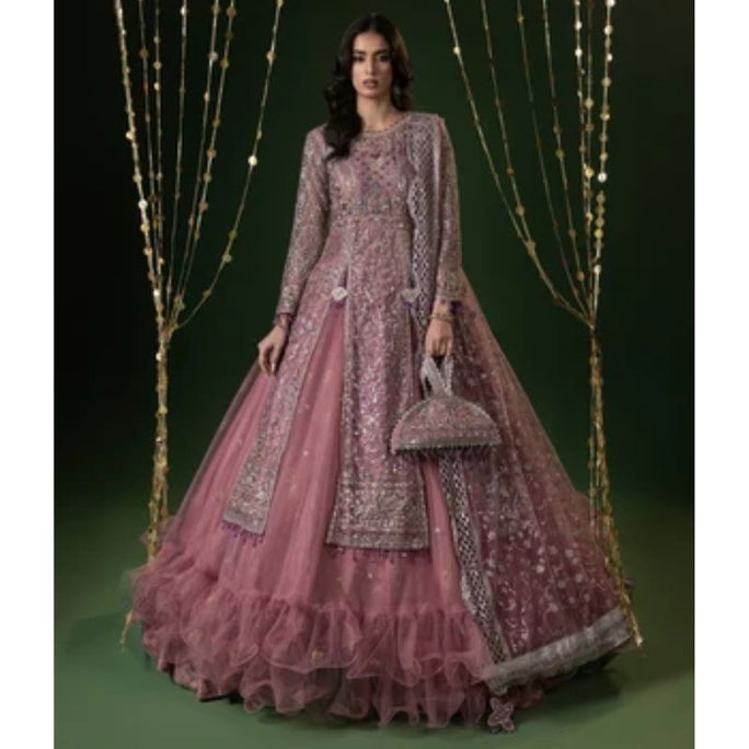 Sara Jahan Nayab-26 Rang-e-Bahar Net Tea Rose Pink 4Pc Suit