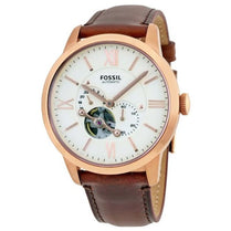 Fossil ME3105 Men’s Automatic Leather Strap Beige Dial 44mm Watch