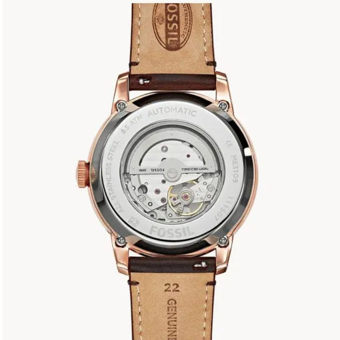 Fossil ME3105 Men’s Automatic Leather Strap Beige Dial 44mm Watch