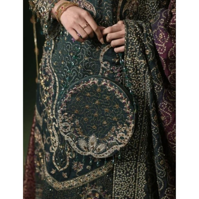 Sara Jahan sitara-23 Rang-e-Bahar Silk Dark Green 4Pc Suit
