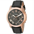 Fossil FS5085 Men’s Quartz Black Leather Strap Grey Dial 44mm Watch