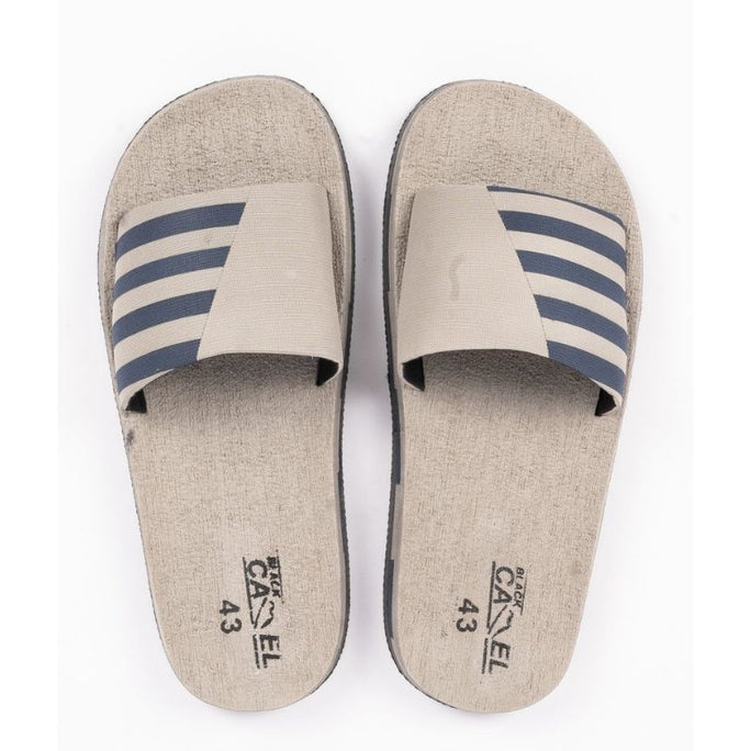 Black Camel Line Style Slide Shoes