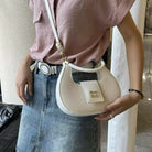 Elegant Moon Style Crescent Crossbody Bag for Women - Compact Leather Shoulder Handbag with Adjustable Long Strap
