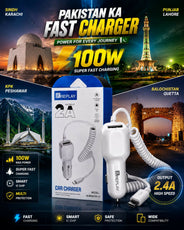 Replay RP-11 2.4A Dual USB Car Charger with Coiled Cable