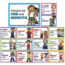15-Piece Educational Classroom Rules Learning Cards