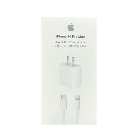 Genuine Apple iPhone 15 Pro Max 20watt USB-C Fast Charger Adapter & Original USB-C to C Data Sync Cable | Authentic Power Delivery (PD) Wall Plug & Charging Cord