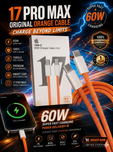 60W USB-C to USB-C Fast Charging Cable 17 Pro Max