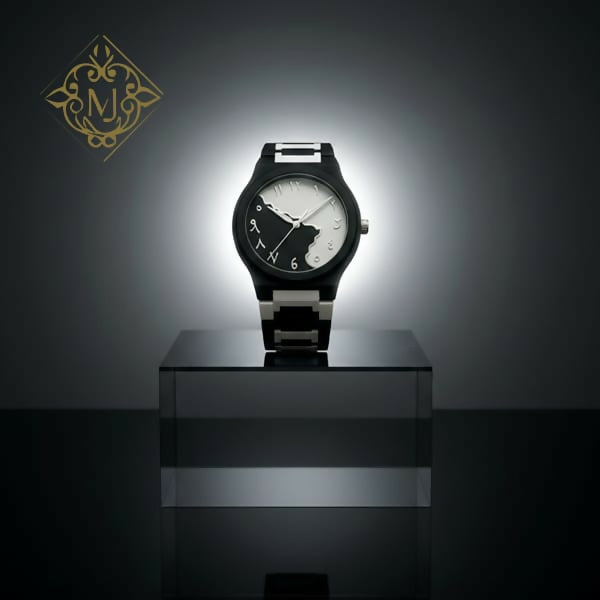 Original WHITE BLACK Arabic Aura Waterproof Wrist Watch: Trending Matte Finish Luxury Timepiece for Men & Boys special Premium Arabic Aura Watch 2026 watch: Luxury Minimalist Design with Butterfly Clasp & Fiber Chain for Men