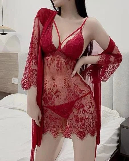 Sajiero Babydoll Lingerie - Talia - Maroon
