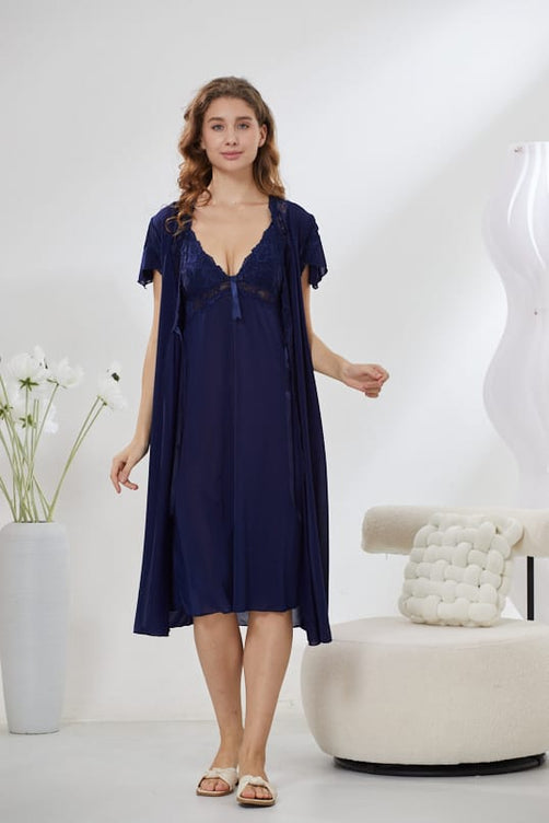 Sajiero 6-Piece Pure Silk Nightwear Set - Marvella Purple
