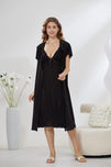 Sajiero 6-Piece Pure Silk Nightwear Set - Marvella Black