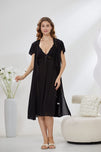 Sajiero 6-Piece Pure Silk Nightwear Set - Marvella Black