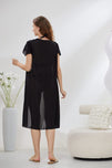 Sajiero 6-Piece Pure Silk Nightwear Set - Marvella Black