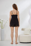 Sajiero 6-Piece Pure Silk Nightwear Set - Marvella Black