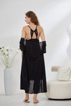 Sajiero 6-Piece Pure Silk Nightwear Set - Marvella Black