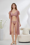 Sajiero 6-Piece Pure Silk Nightwear Set - Marvella Pink