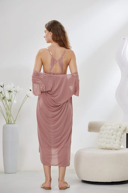 Sajiero 6-Piece Pure Silk Nightwear Set - Marvella Pink