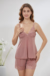 Sajiero 6-Piece Pure Silk Nightwear Set - Marvella Pink