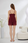 Sajiero 6-Piece Pure Silk Nightwear Set - Marvella Maroon