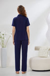 Sajiero 4-Piece Pure Silk Nightwear Set - Rosvian Blue