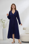 Sajiero 4-Piece Pure Silk Nightwear Set - Rosvian Blue