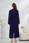 Sajiero 4-Piece Pure Silk Nightwear Set - Rosvian Blue