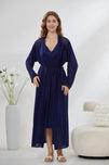 Sajiero 4-Piece Pure Silk Nightwear Set - Rosvian Blue