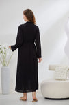 Sajiero 4-Piece Pure Silk Nightwear Set - Rosvian Black