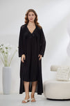 Sajiero 4-Piece Pure Silk Nightwear Set - Rosvian Black