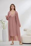 Sajiero 4-Piece Pure Silk Nightwear Set - Rosvian Pink