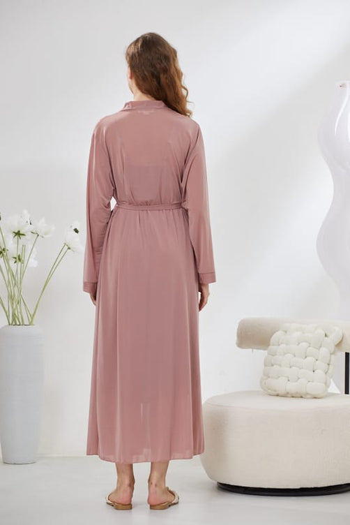 Sajiero 4-Piece Pure Silk Nightwear Set - Rosvian Pink