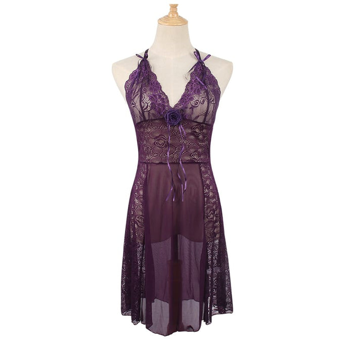 Sajiero Babydoll Lingerie  - Midnight Rose